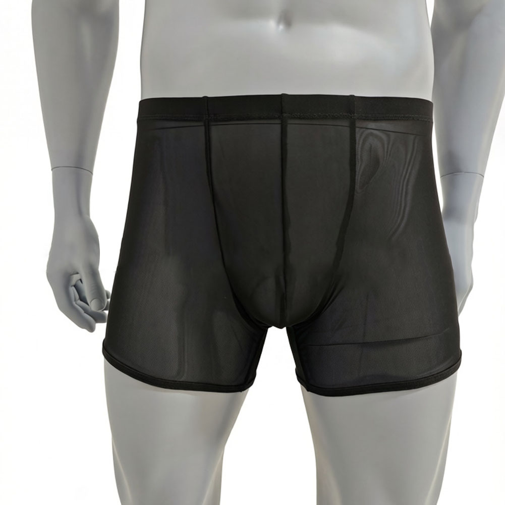 Long Leg Trunk Men - Calzoncillos bóxer de malla transparente ultrafinos