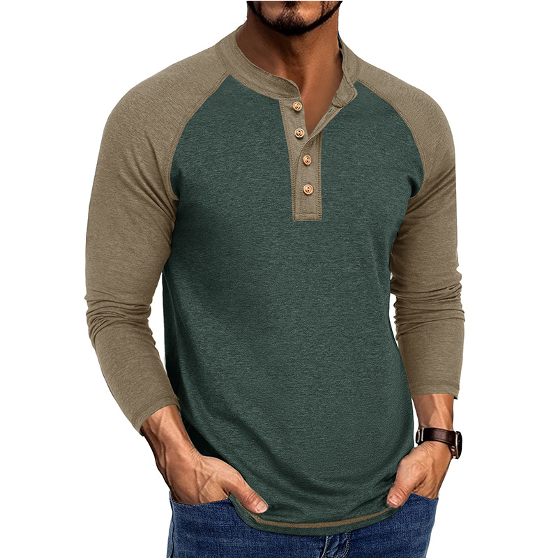 Base Layer Top - Camiseta Henley de Manga Larga para