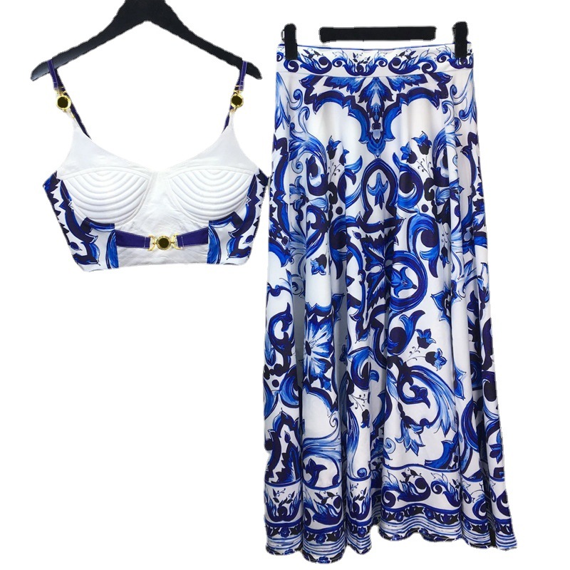 Suspender Tank Top - Conjunto de 2 piezas de porcelana