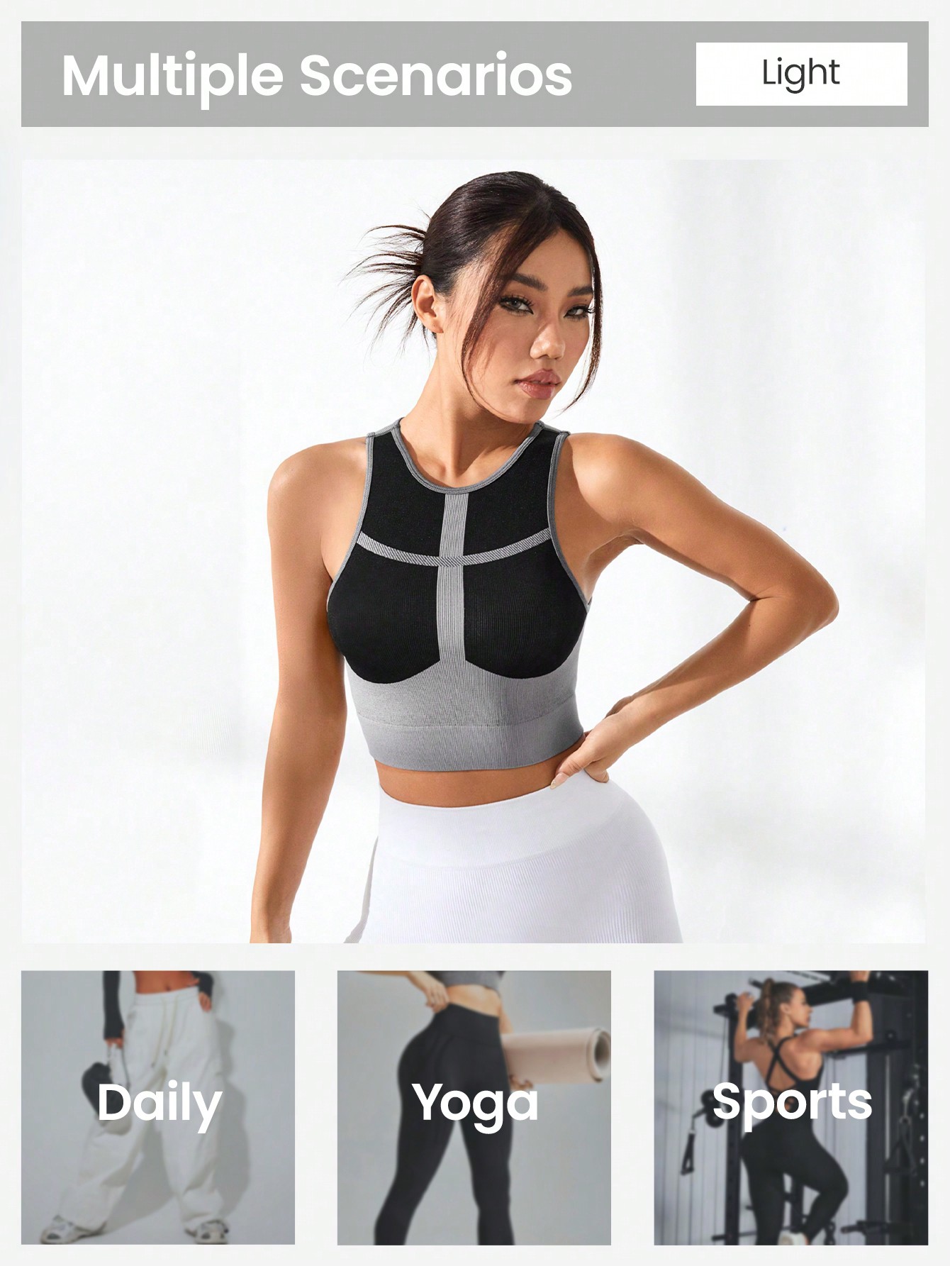 Top corto acanalado con bloque - Tank Top Ribbed reseña y precio