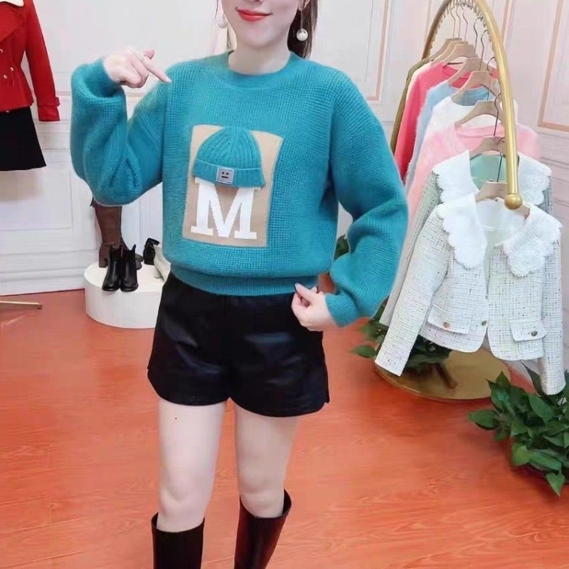 Suéter de manga larga con letr - Undershirt Crew Neck reseña y precio